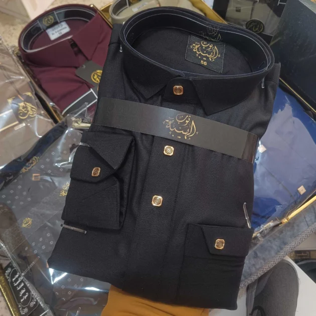 قميص الهيبة - أسود غرابي - سحاب (فارميتير)